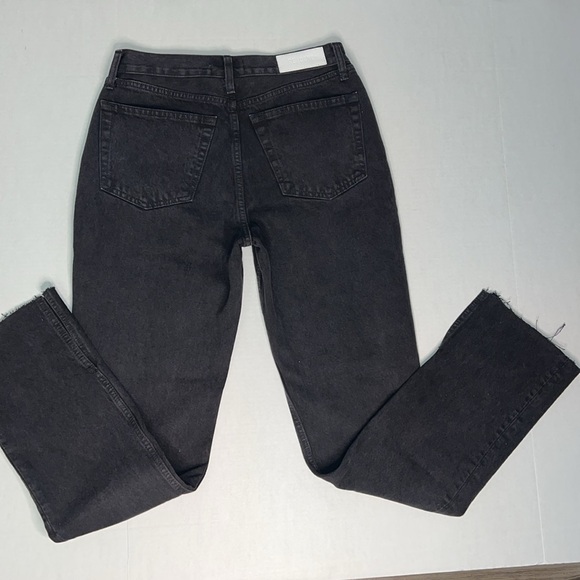 RE/DONE SKINNY BOOT BLACK RAW HEM JEANS 26 - Picture 2 of 16